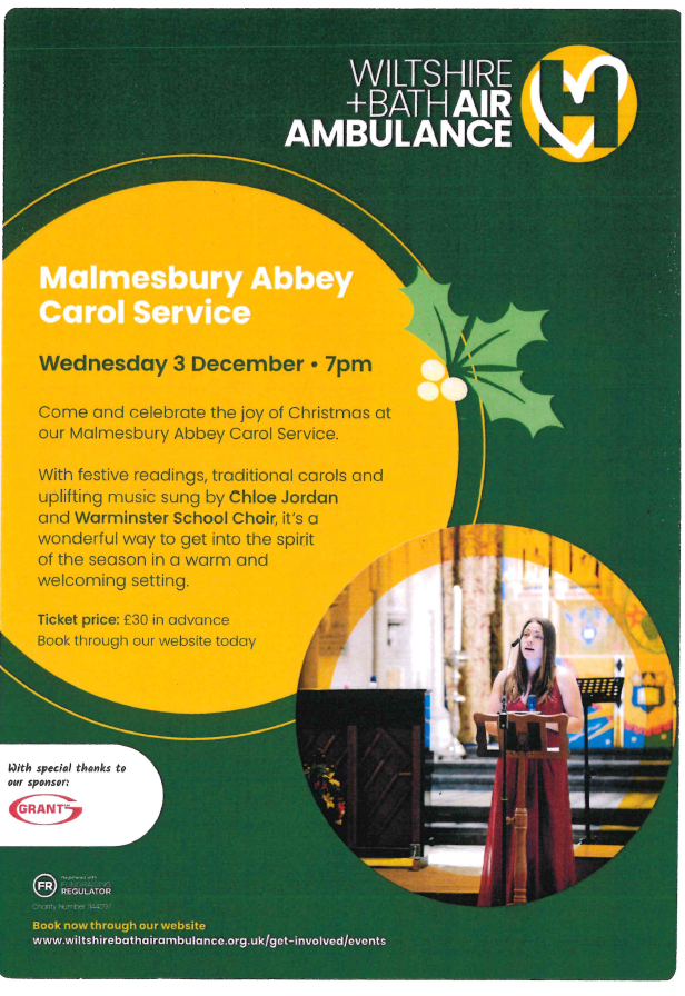 Wiltshire & Bath Air Ambulance Carol Service at Malmesbury Abbey